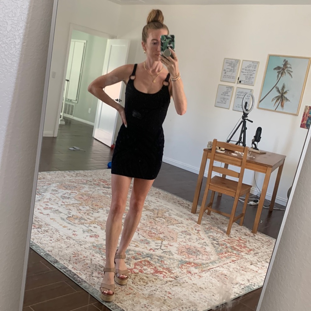 Nasty Gal knit black dress